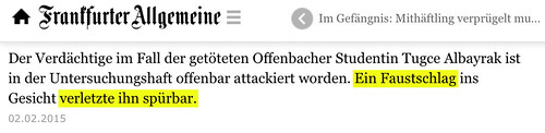 "Ein Faustschlag ... verletzte (sic!) ihn spürbar." - Was denn sonst? Wenn Sätze einfach nicht gelingen wollen... • <a style="font-size:0.8em;" href="http://www.flickr.com/photos/77921292@N07/16429955675/" target="_blank">View on Flickr</a>